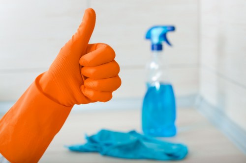 Professional after builders cleaning in Edgware polishing surfaces