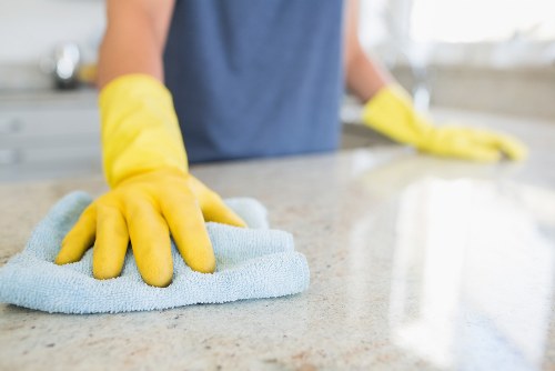 Protective PPE used by professional cleaners in Edgware